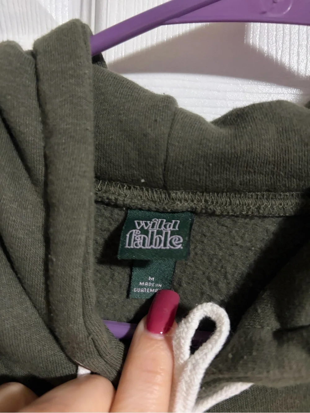 Cropped Hooded Sweatshirt in Olive - Picture 4 of 6